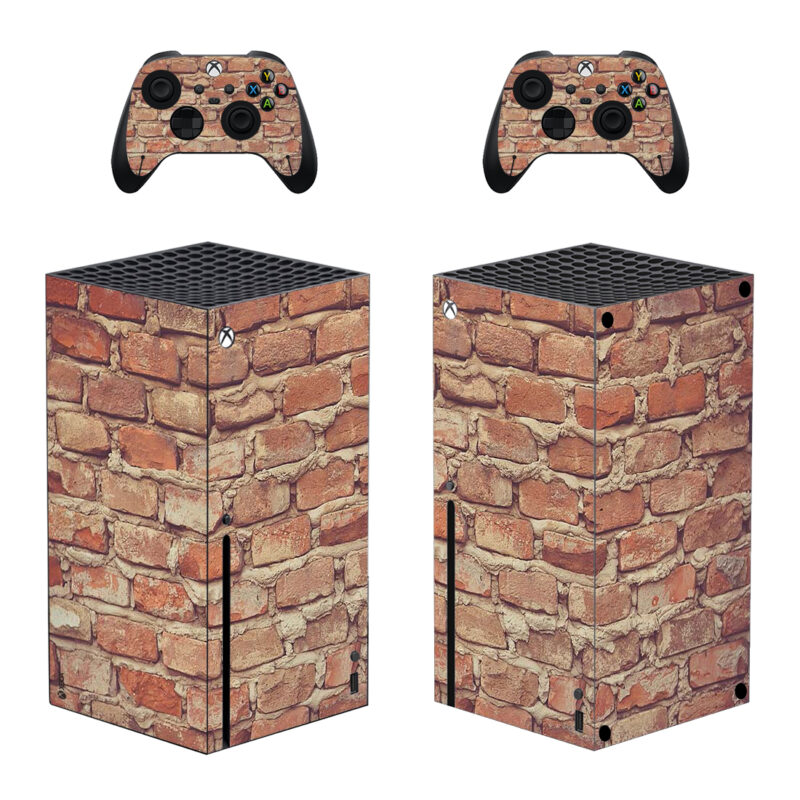 Flexible Redispersible Brick Texture Skin Sticker For Xbox Series X And Controllers