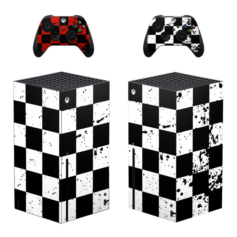 Abstract Black And White Aesthetic Squares Skin Sticker For Xbox Series X And Controllers