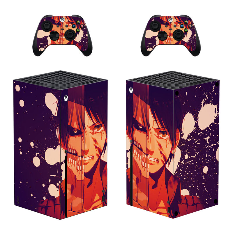 Attack On Titan Eren Yeager Skin Sticker For Xbox Series X And Controllers