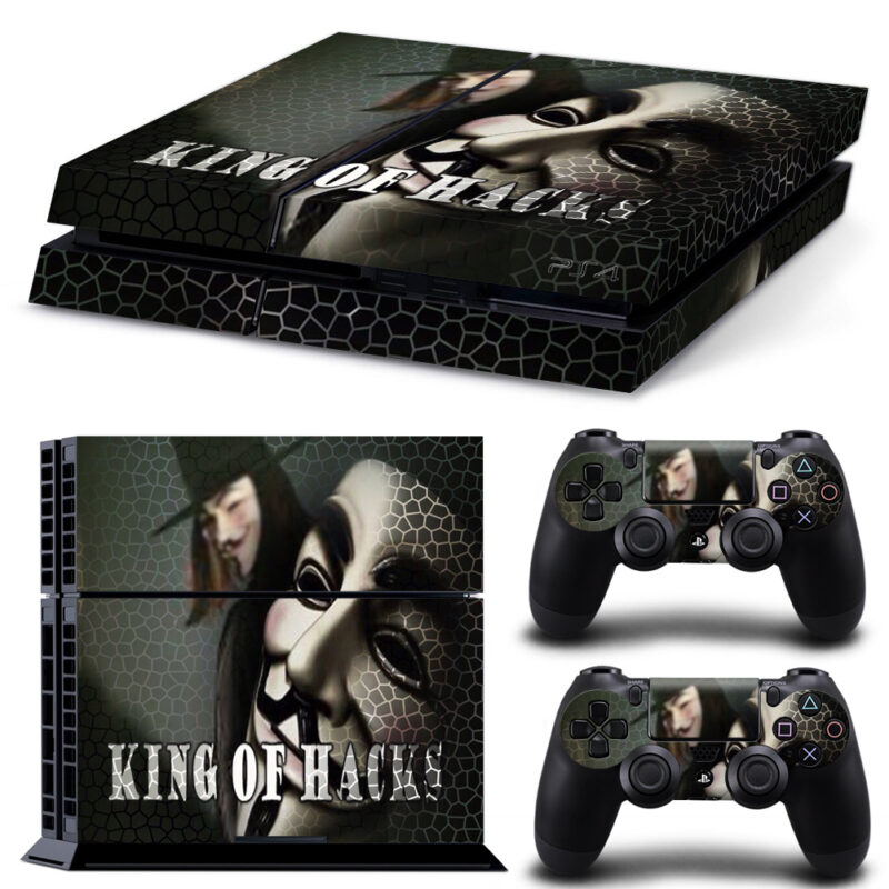 King Of Hacks Guy Fawkes Mask PS4 Skin Sticker Design 1