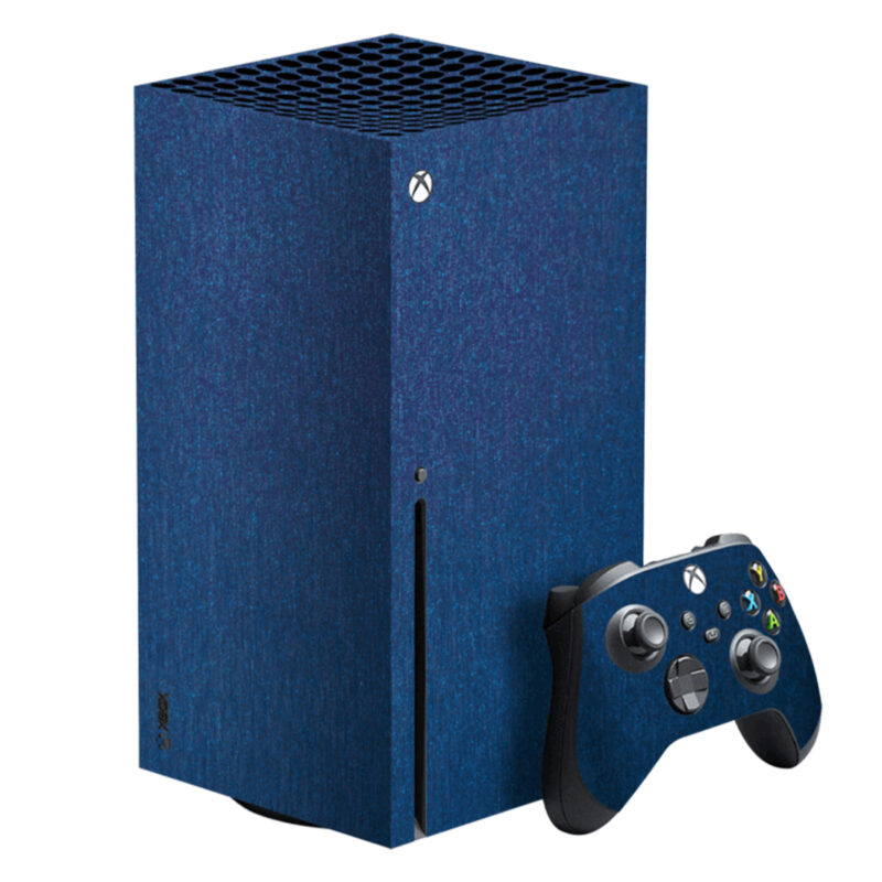 Brushed Blue Metal Texture Skin Sticker For Xbox Series X And Controllers