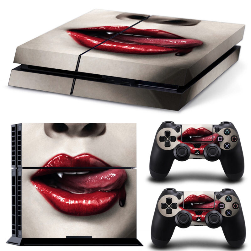 Vampire Assassination Blood Lips Skin Sticker For PS4 And Controllers