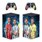 Neymar Cristiano Ronaldo Lionel Messi Canvas Art Skin Sticker For Xbox Series X And Controllers