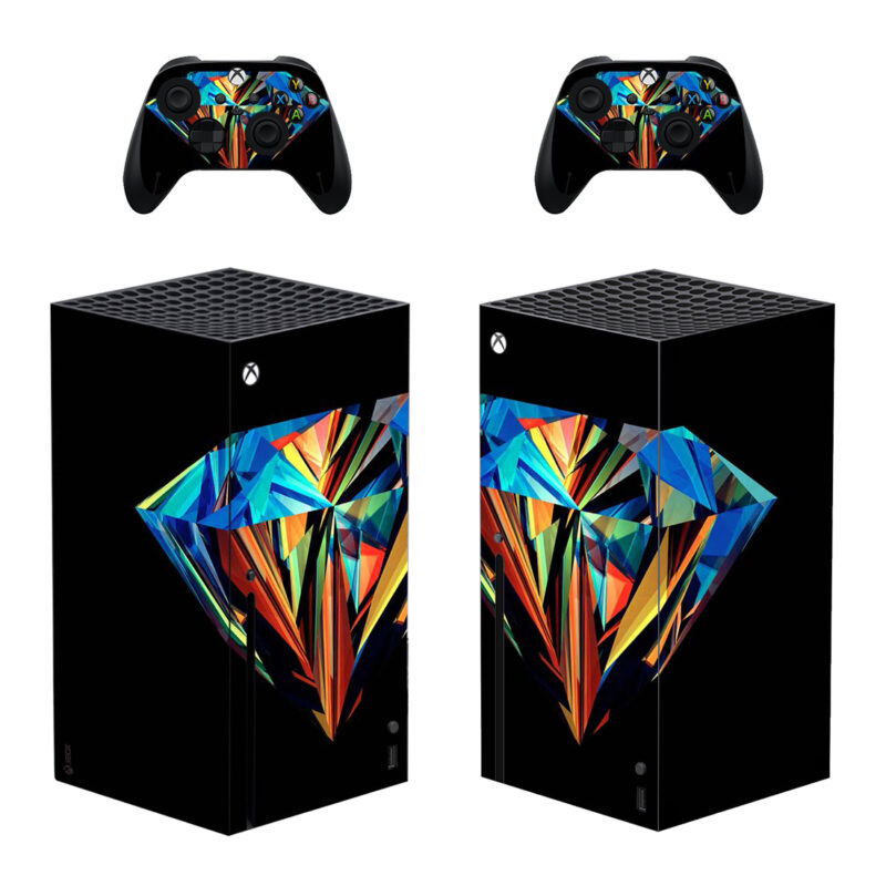 Colorful Diamond Skin Sticker For Xbox Series X And Controllers Design 1