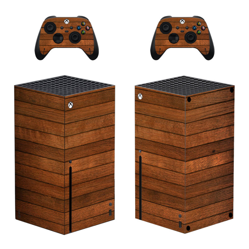 Elegant Shiny Realistic Wood Texture Skin Sticker For Xbox Series X And Controllers