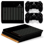 White And Grey Vertical Stripes Line Pattern PS4 Pro Skin Sticker