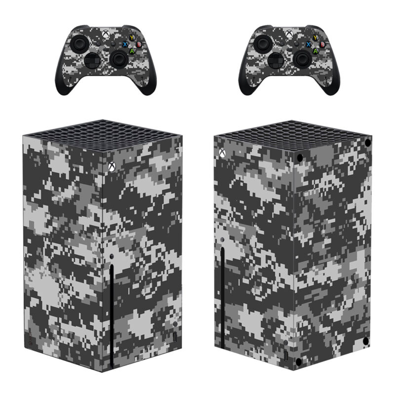 Digital Pixel Camouflage Pattern Skin Sticker For Xbox Series X And Controllers