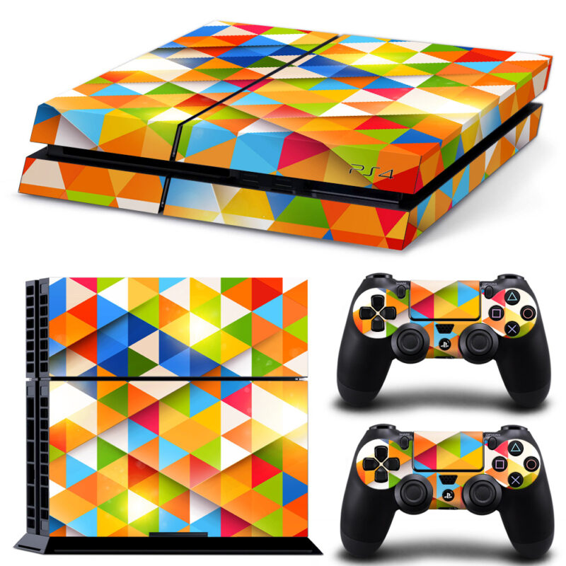 Colorful Triangle Pattern Skin Sticker For PS4 And Controllers