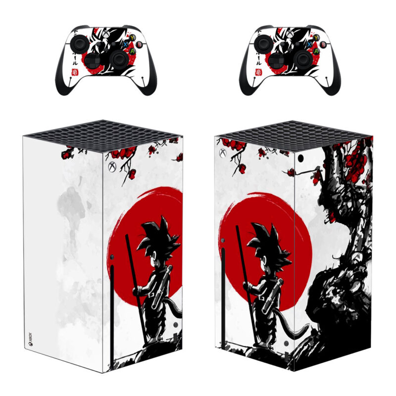 Dragon Ball Z Goku Red Cherry Blossom Tree Skin Sticker For Xbox Series X And Controllers