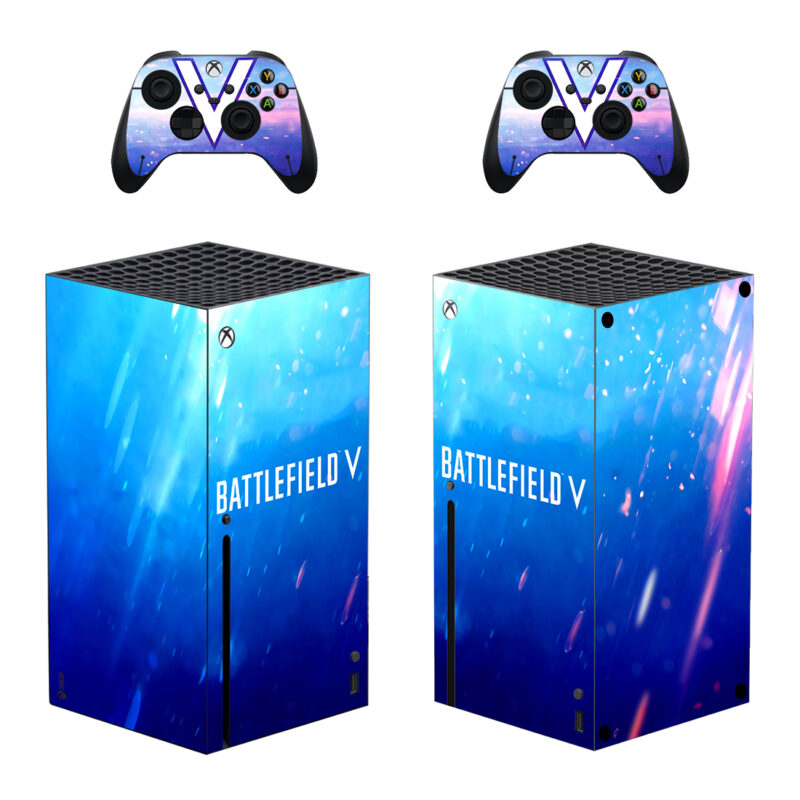 Battlefield V Blue Theme Skin Sticker For Xbox Series X And Controllers