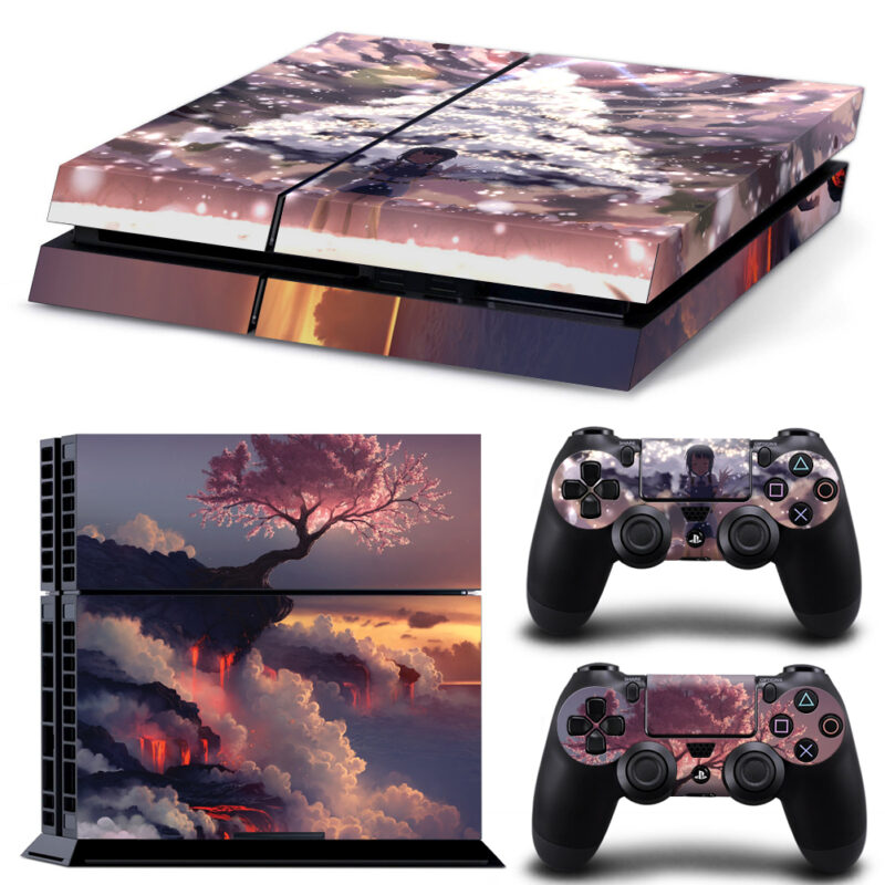 Fightstar Cherry Blossom Lava Skin Sticker For PS4 And Controllers