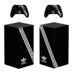 Adidas On Black And White Pattern Skin Sticker For Xbox Series X And Controllers