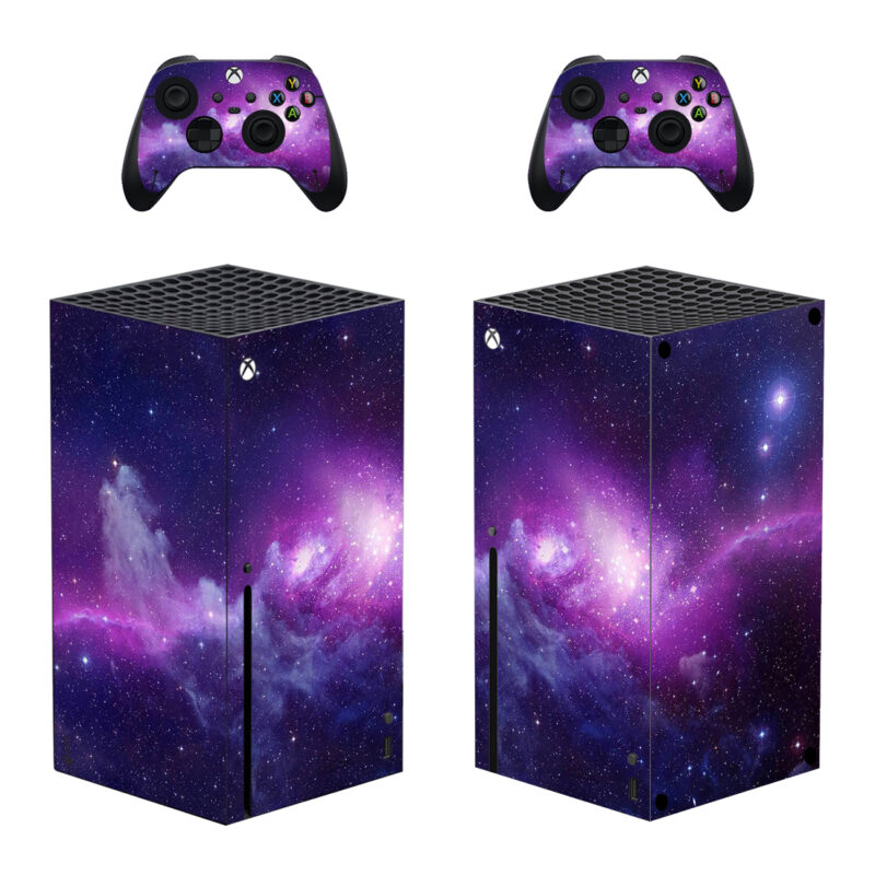 Purple Blue Starry Sky Space Galaxy Skin Sticker For Xbox Series X And Controllers