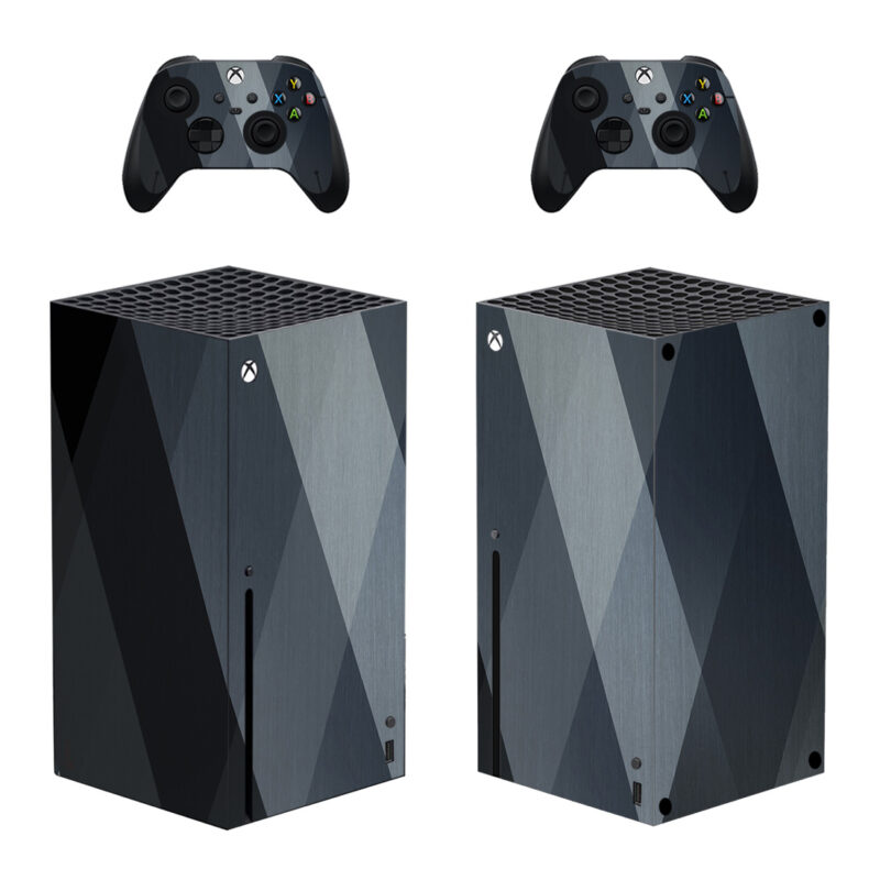 Geometric Black And Grey Pattern Skin Sticker For Xbox Series X And Controllers