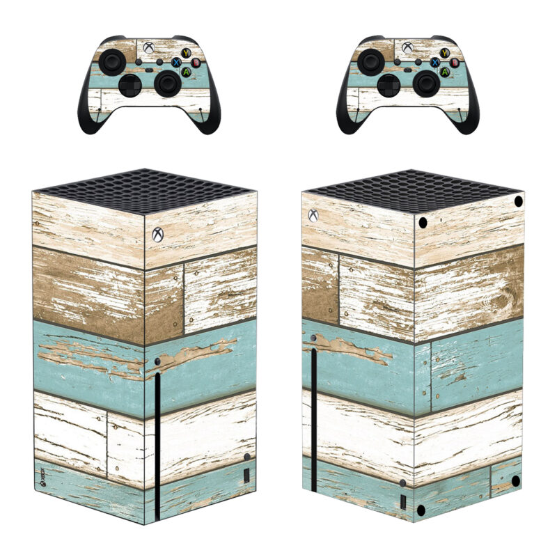 Multicolor Wooden Plank Texture Skin Sticker For Xbox Series X And Controllers