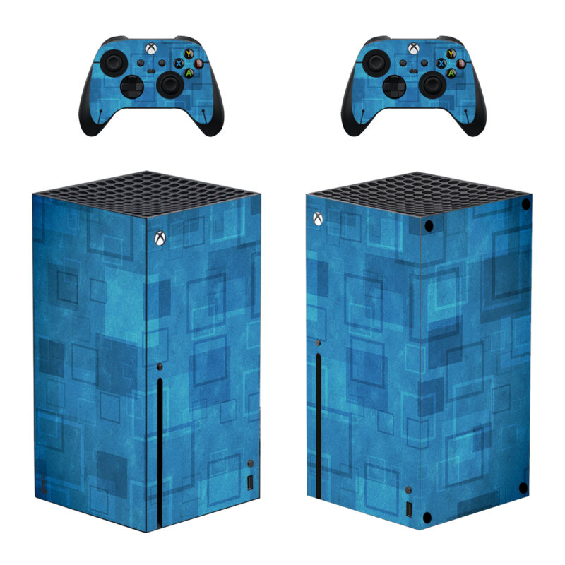 HD Blue Squares Skin Sticker For Xbox Series X And Controllers