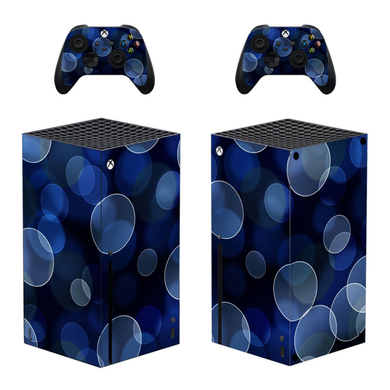 Abstract Blue Circles And Macro Effect Skin Sticker For Xbox Series X And Controllers