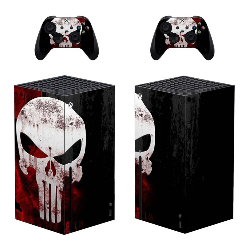 The Punisher Bloody Skull Skin Sticker For Xbox Series X And Controllers