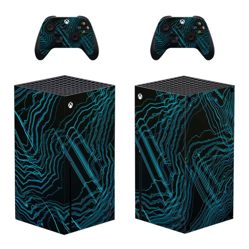 Teal Contours Skin Sticker For Xbox Series X And Controllers