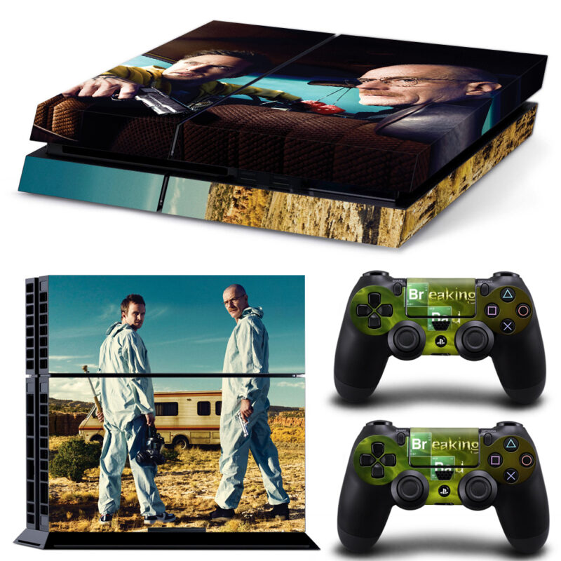 Breaking Bad: Bryan Cranston Aaron Paul In Protective Suits Skin Sticker For PS4 And Controllers