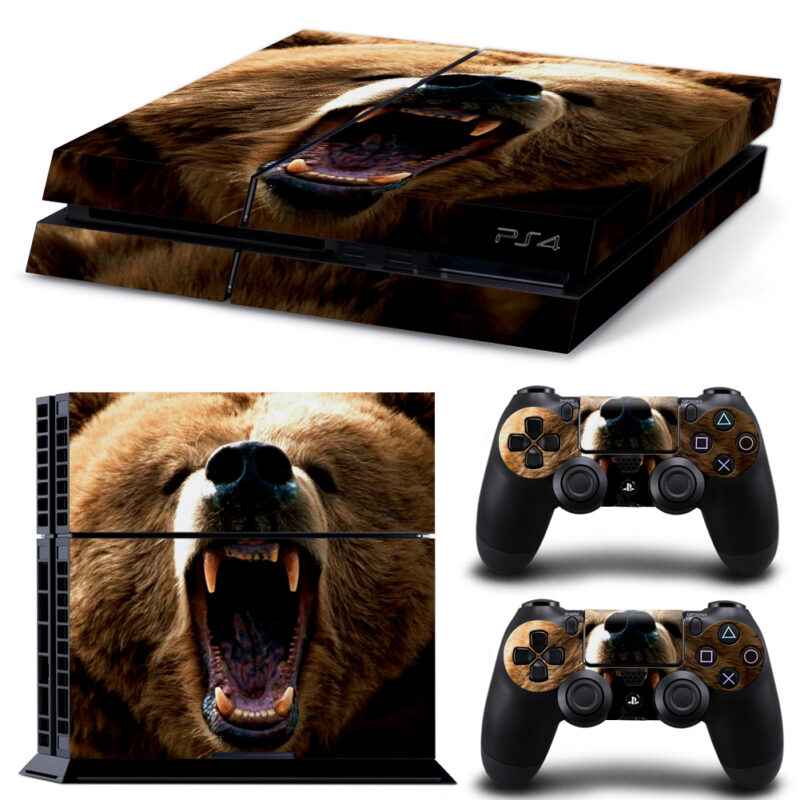 Grizzly Brown Bear PS4 Skin Sticker