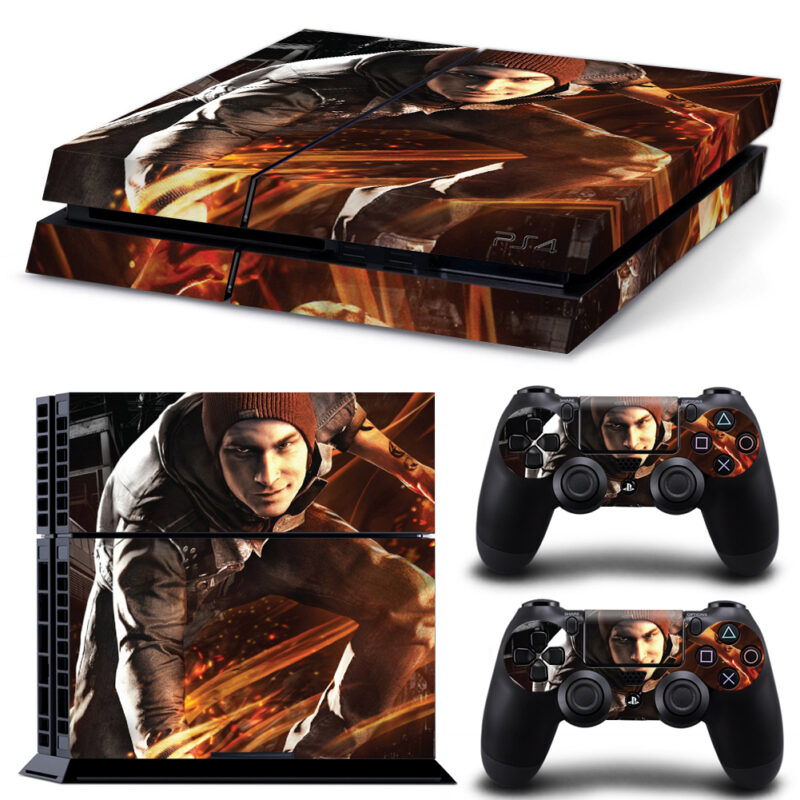 Infamous Second Son Game Skin Sticker For PS4 And Controllers Design 1