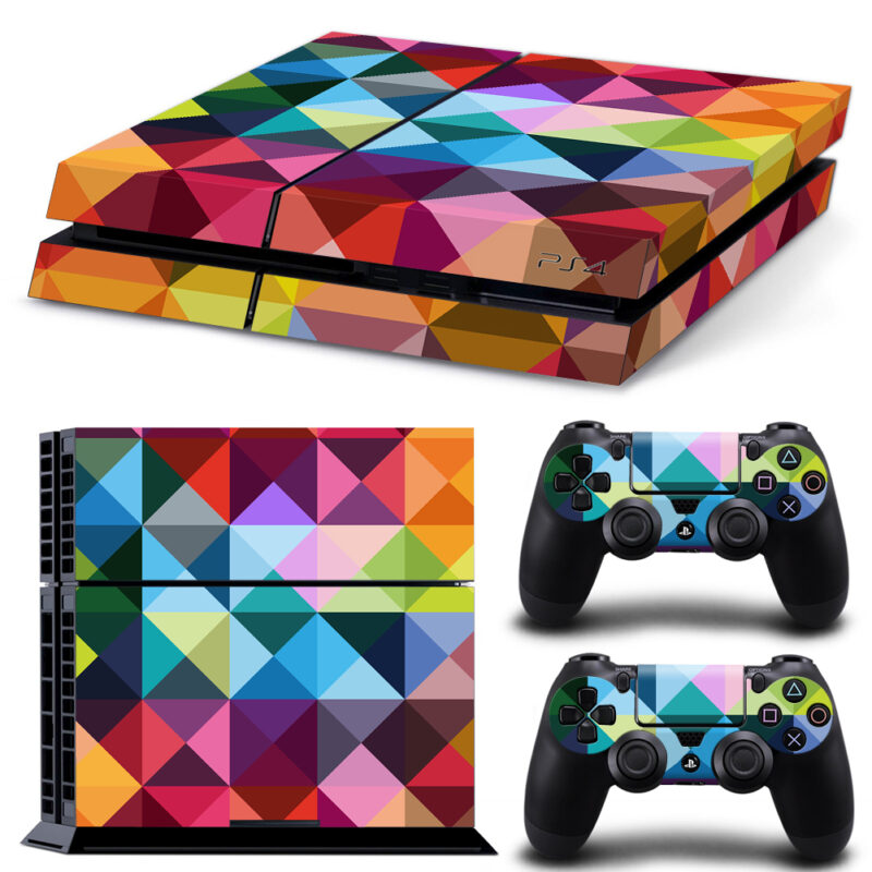 Colorful Triangle Pattern PS4 Skin Sticker Design 1