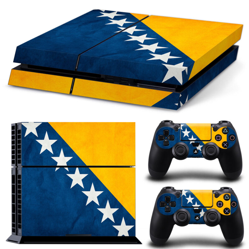 Flag Of Bosnia And Herzegovina Skin Sticker For PS4 And Controllers