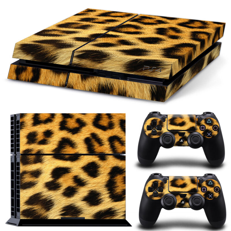 Leopard Pattern Skin Sticker For PS4 And Controllers