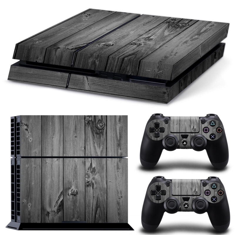 Wooden Planks Black Texture PS4 Skin Sticker