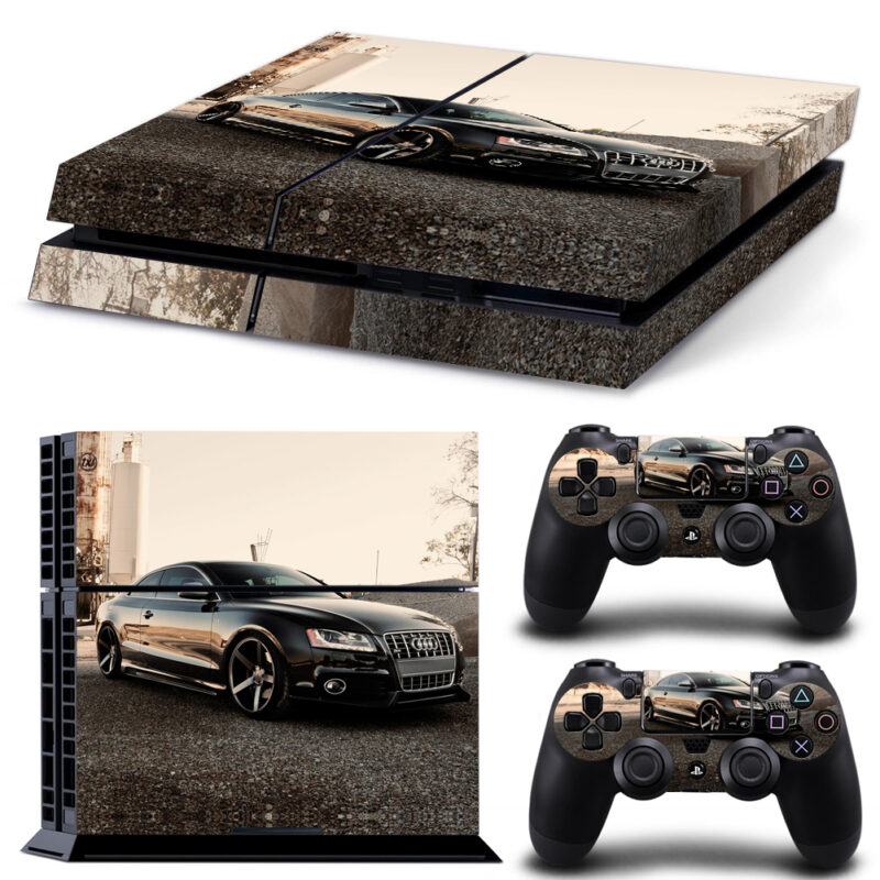 Black Color Audi S5 Car Skin Sticker For PS4 And Controllers