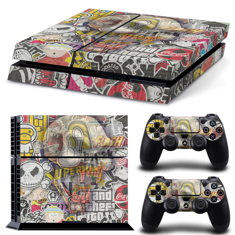 Sticker Bomb PS4 Skin Sticker Design 4