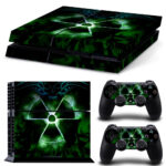 Sci Fi Biohazard Green Toxic Symbol Skin Sticker For PS4 And Controllers