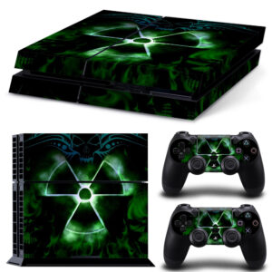 Sci Fi Biohazard Green Toxic Symbol Skin Sticker For PS4 And Controllers