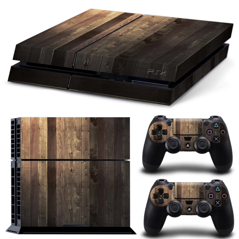 Dark Brown Wood Texture PS4 Skin Sticker