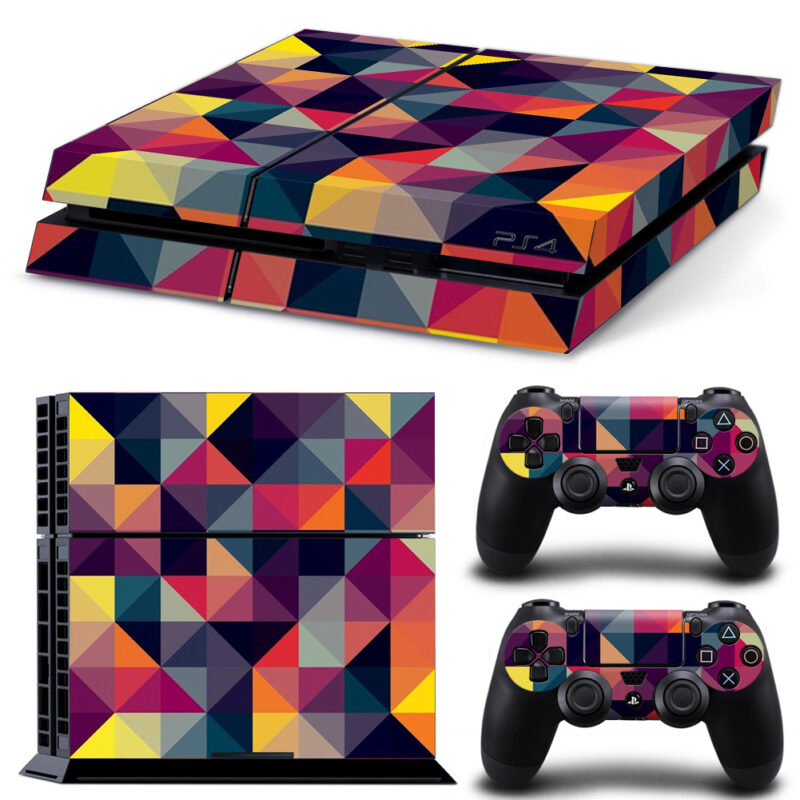 Colorful Triangle Pattern PS4 Skin Sticker Design 2