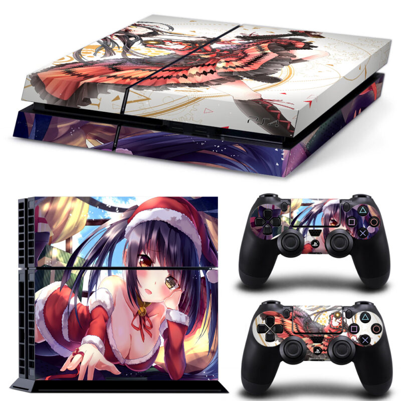 Date A Live Anime Kurumi Tokisaki Christmas Art PS4 Skin Sticker
