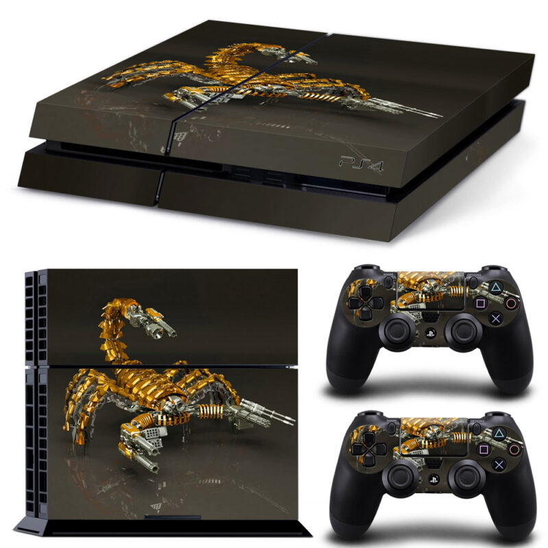 Golden Scorpion Robot Skin Sticker For PS4 And Controllers