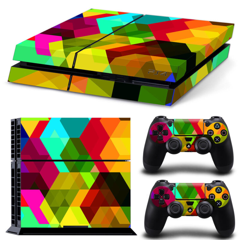 Colorful Cubes Abstract Pattern PS4 Skin Sticker