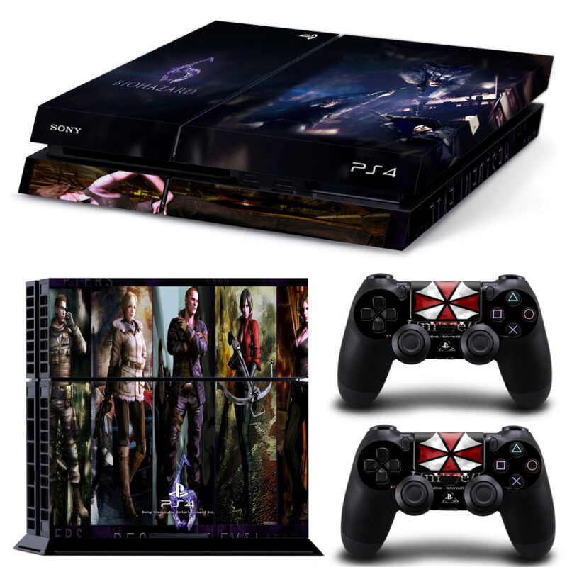 Resident Evil 6 Characters And Umbrella Corporation PS4 Skin Sticker