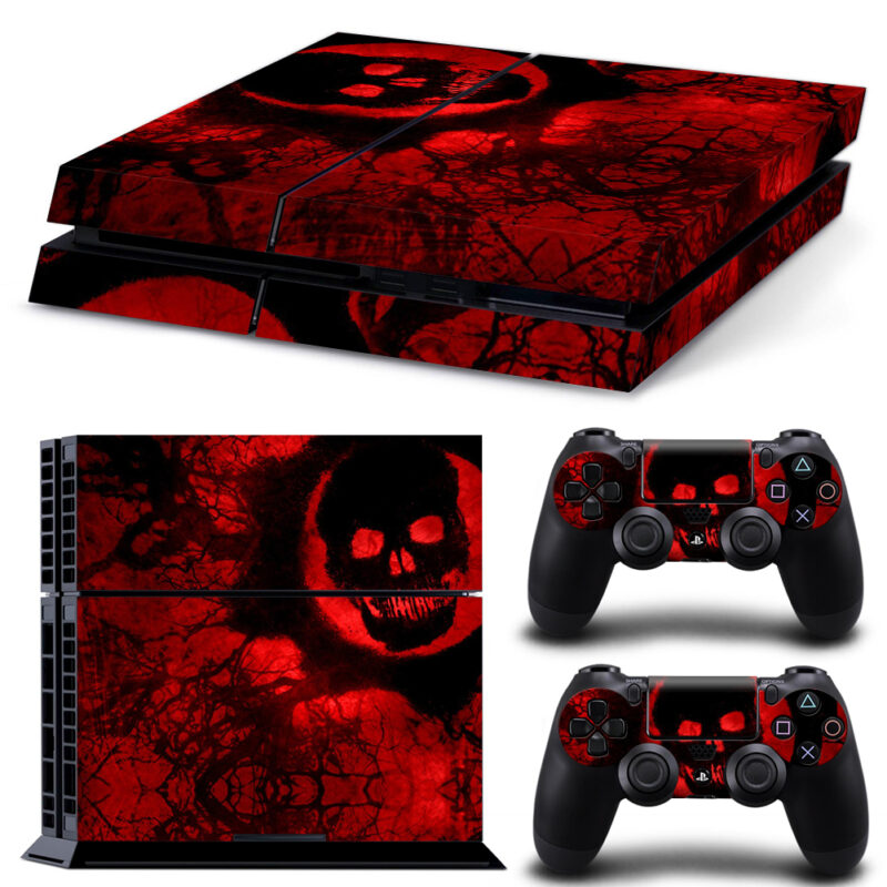 Gears Of War 3 Skull Illustration Skin Sticker For PS4 And Controllers