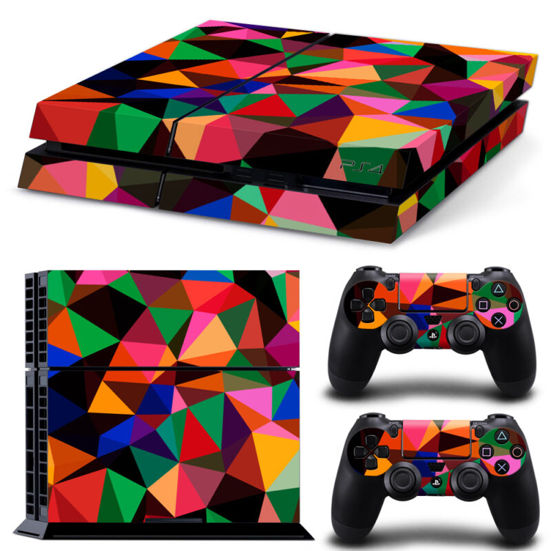 Colorful Geometric Triangle Pattern PS4 Skin Sticker