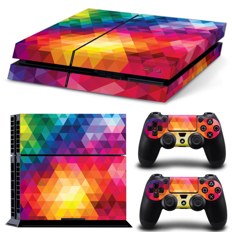 Colorful Triangle Graphic Pattern Skin Sticker For PS4 And Controllers