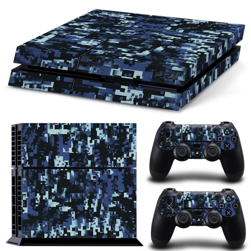 Blue Camo Edge Skin Sticker For PS4 And Controllers