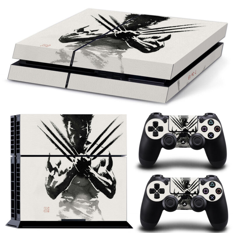 Wolverine Stencil Art Skin Sticker For PS4 And Controllers