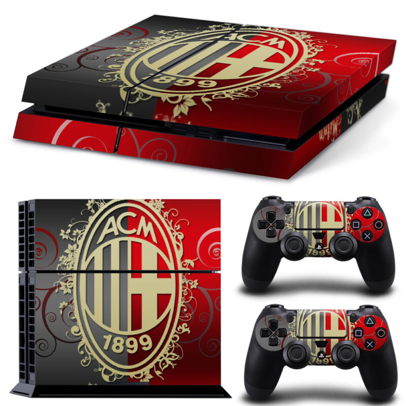 AC Milan FC Skin Sticker For PS4 And Controllers Design 2