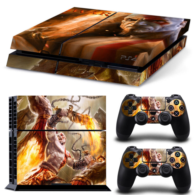 God Of War Kratos Vs Warriors Skin Sticker For PS4 And Controllers