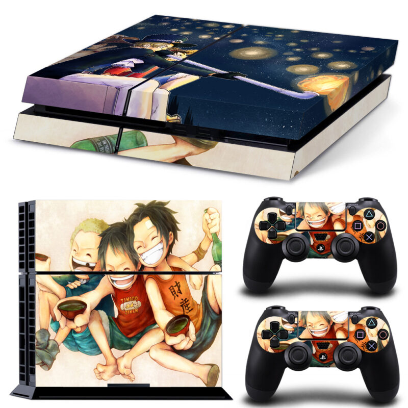 One Piece Ace Sabo And Luffy Skin Sticker For PS4 And Controllers