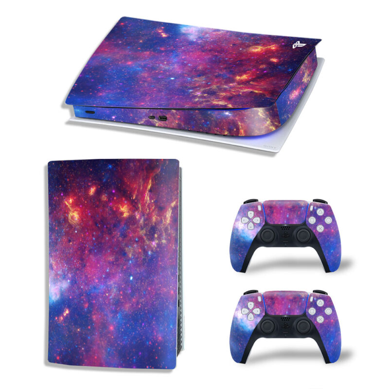 Colorful Milkway Galaxy Space Skin Sticker Decal For PS5 Digital Edition And Controllers