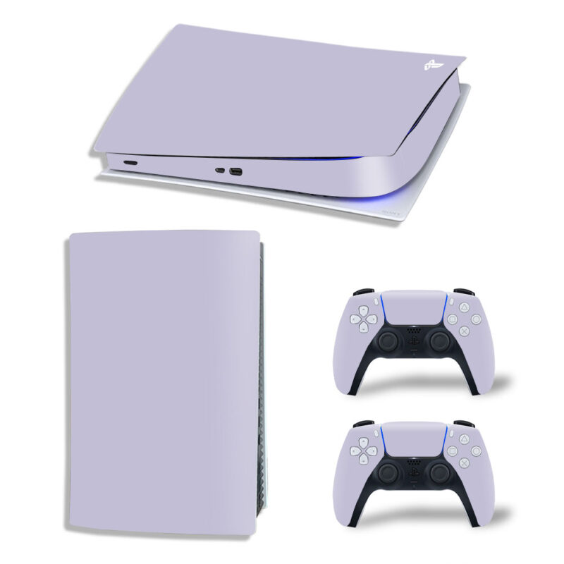 Gray Color Skin Sticker Decal For PS5 Digital Edition And Controllers